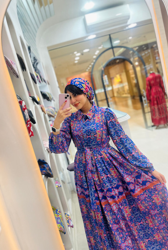 پیراهن چین دار زنانه با جنس کرپ بوگاتی درجه یک