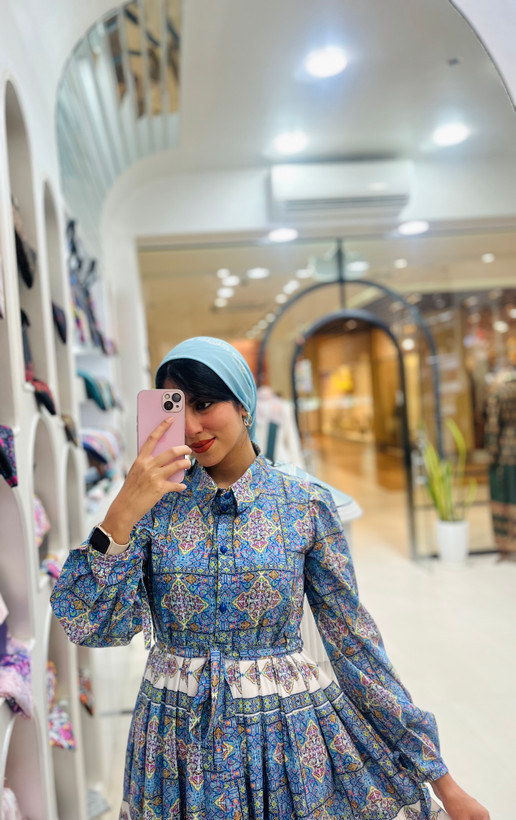 پیراهن چین دار زنانه با جنس کرپ بوگاتی درجه یک