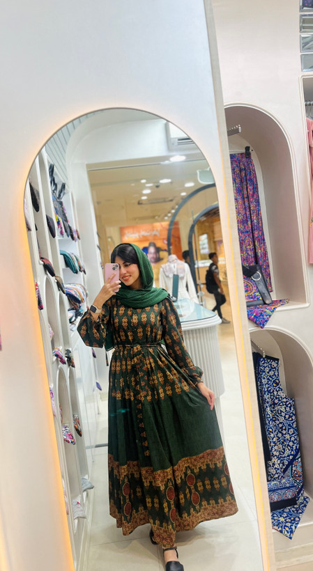 پیراهن چین دار زنانه با جنس کرپ بوگاتی درجه یک