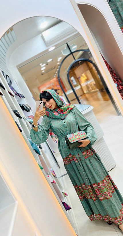 پیراهن چین دار زنانه با جنس کرپ بوگاتی درجه یک