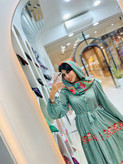 پیراهن چین دار زنانه با جنس کرپ بوگاتی درجه یک