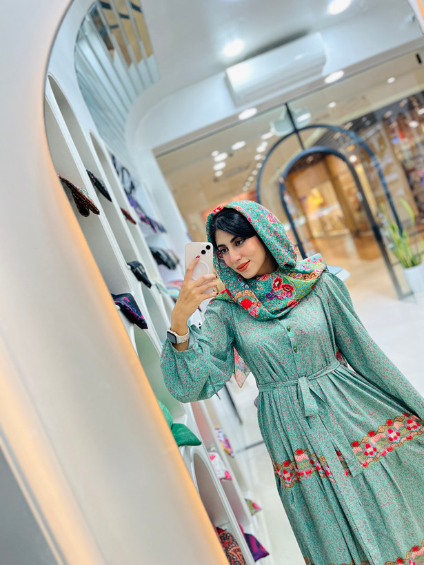 پیراهن چین دار زنانه با جنس کرپ بوگاتی درجه یک