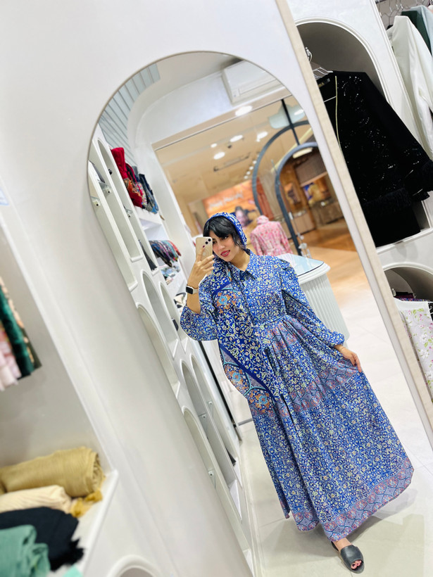 پیراهن چین دار زنانه با جنس کرپ بوگاتی درجه یک