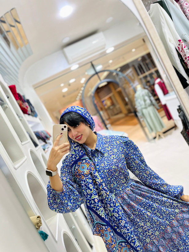 پیراهن چین دار زنانه با جنس کرپ بوگاتی درجه یک