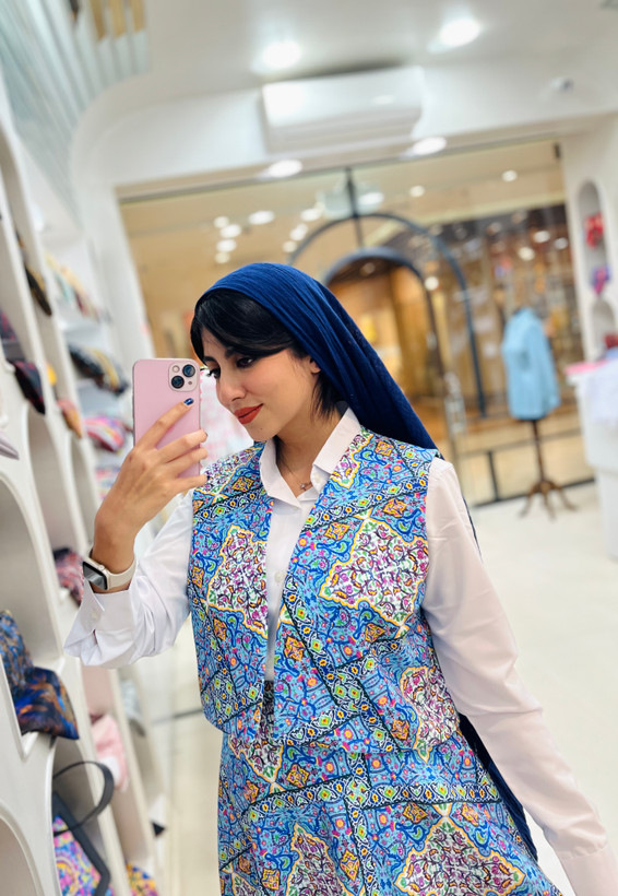 ست جلیقه و دامن زنانه با جنس کرپ مازراتی درجه یک
