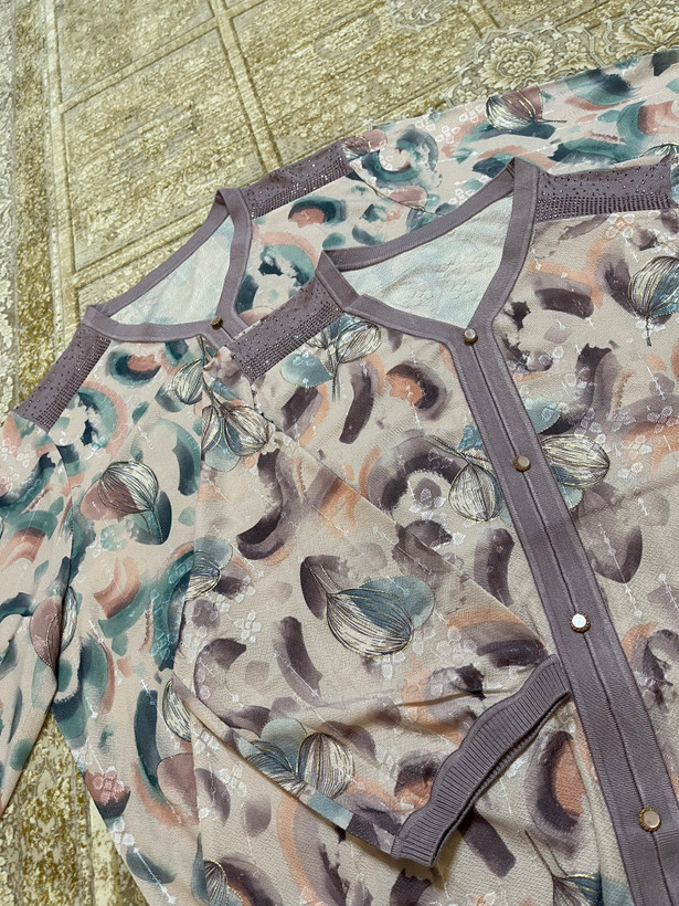 بلوز بافت کریستال زنانه ترک هر دوطرف طرحدار