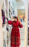 پیراهن چین دار زنانه با جنس کرپ بوگاتی درجه یک