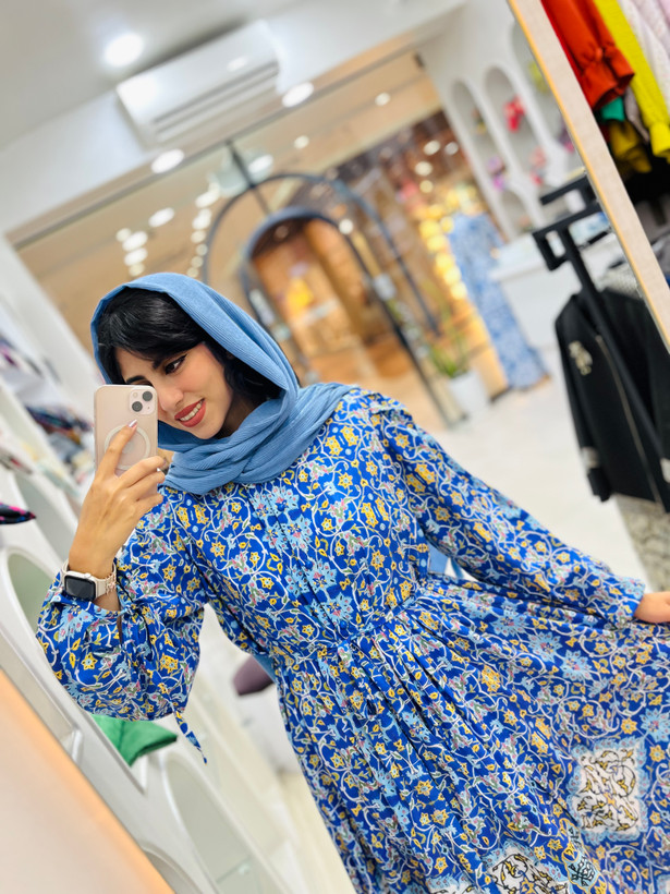 پیراهن چین دار زنانه با جنس کرپ بوگاتی درجه یک