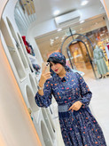 پیراهن چین دار زنانه با جنس کرپ بوگاتی درجه یک