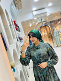 پیراهن چین دار زنانه با جنس کرپ بوگاتی درجه یک